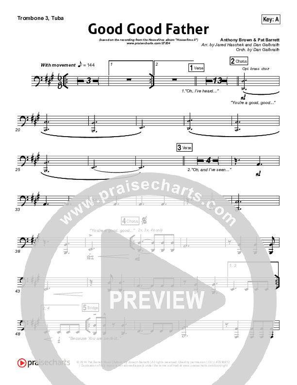 Good Good Father Trombone 3/Tuba (Housefires)