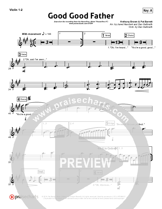 Good Good Father Violin 1/2 (Housefires)