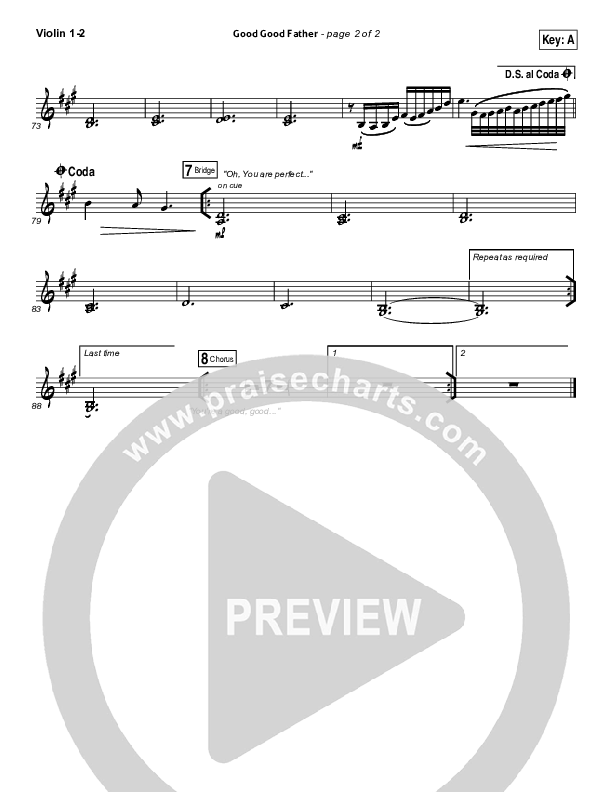 Good Good Father Violin 1/2 (Housefires)