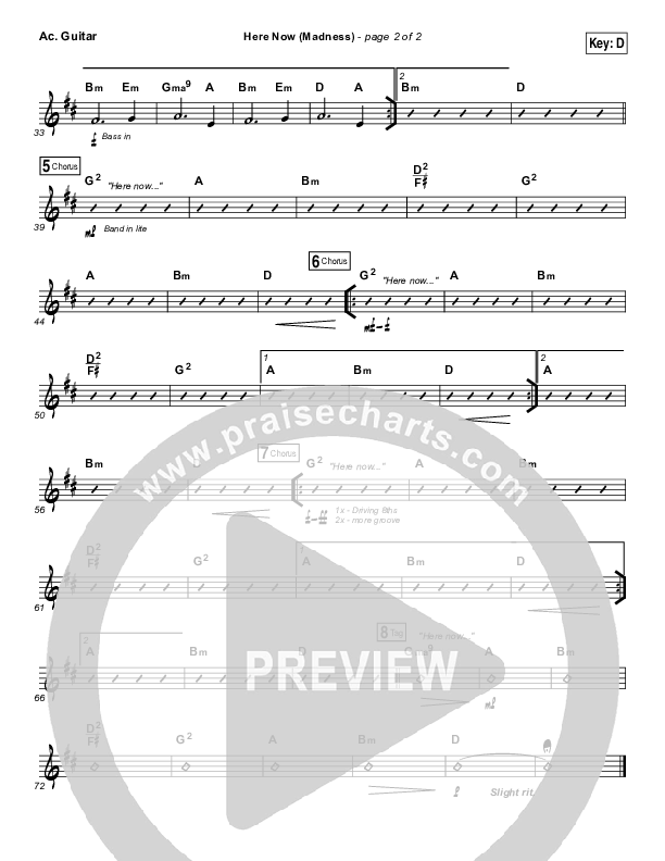 Here Now (Madness) Acoustic Guitar (Hillsong Worship)