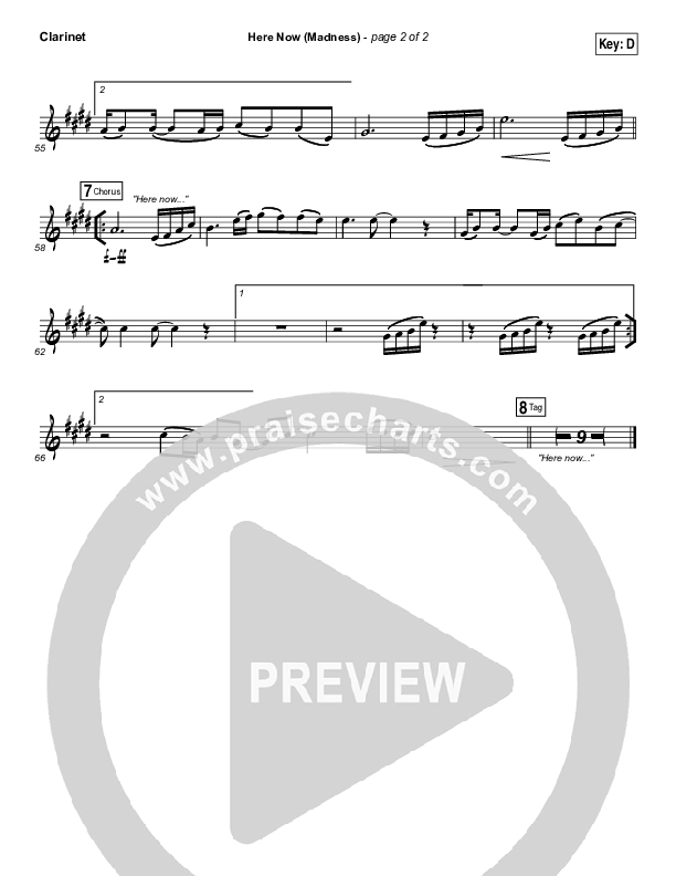 Here Now (Madness) Clarinet (Hillsong Worship)