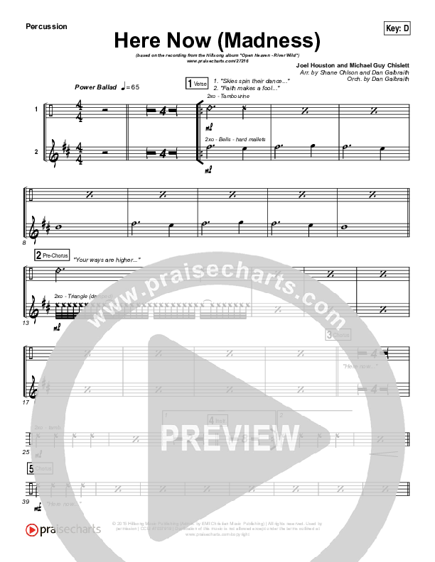 Here Now (Madness) Percussion (Hillsong Worship)