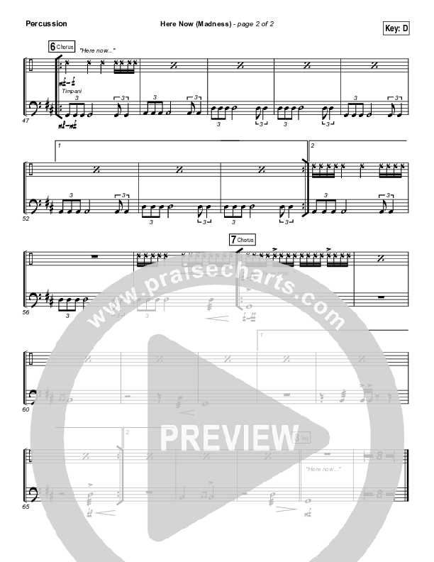 Here Now (Madness) Percussion (Hillsong Worship)