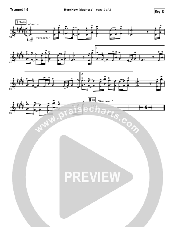 Here Now (Madness) Trumpet 1,2 (Hillsong Worship)