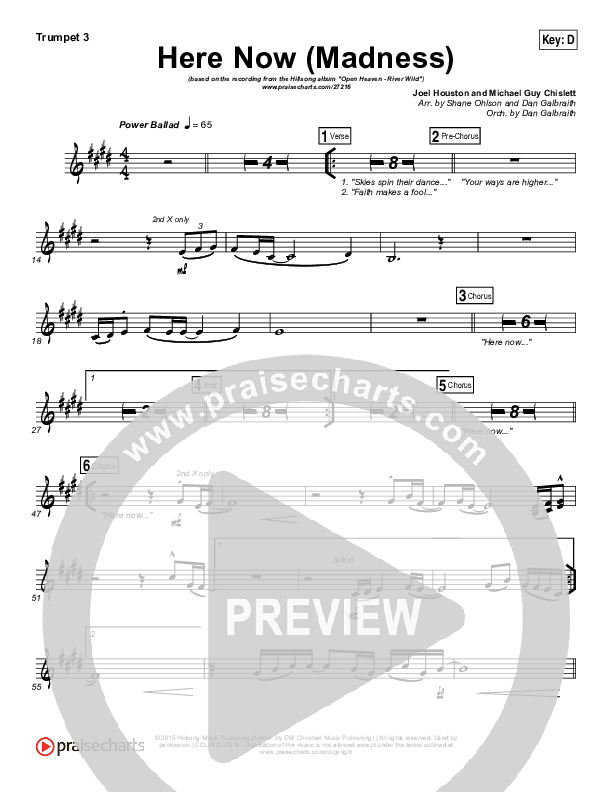 Here Now (Madness) Trumpet 3 (Hillsong Worship)