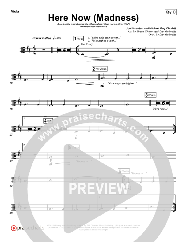 Here Now (Madness) Viola (Hillsong Worship)