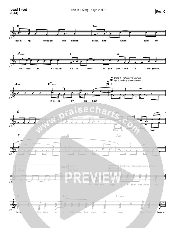 This Is Living  Lead Sheet (SAT) (Hillsong Worship)