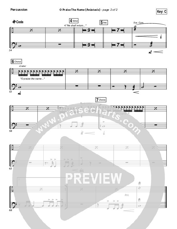 O Praise The Name (Anastasis) Percussion (Hillsong Worship)