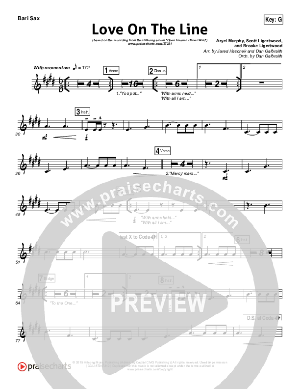 Love On The Line Bari Sax (Hillsong Worship)