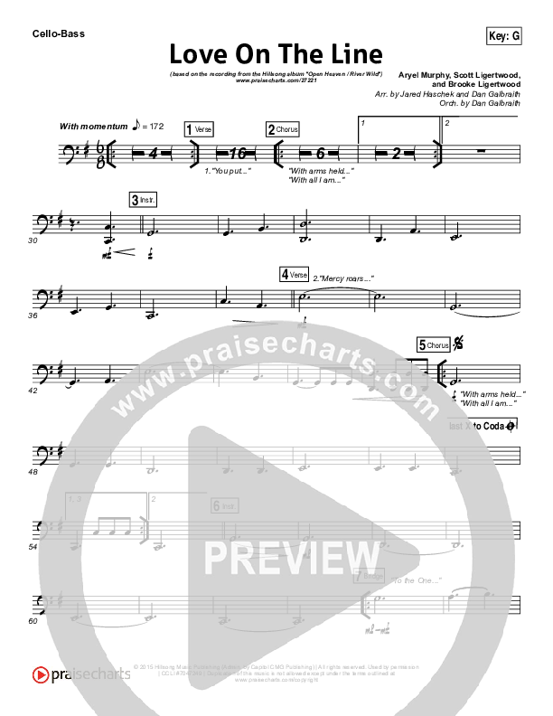Love On The Line Cello/Bass (Hillsong Worship)