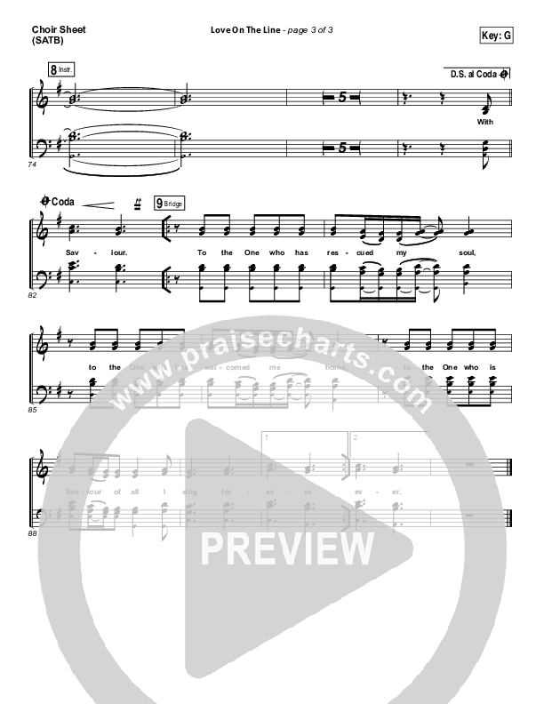 Love On The Line Choir Sheet (SATB) (Hillsong Worship)