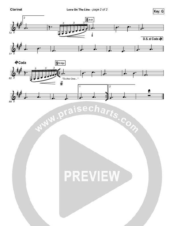 Love On The Line Clarinet (Hillsong Worship)