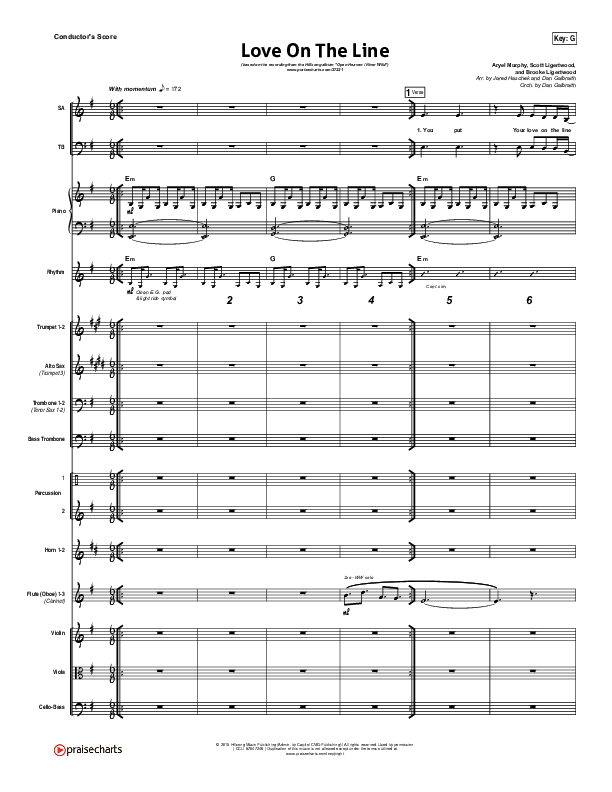 Love On The Line Conductor's Score (Hillsong Worship)