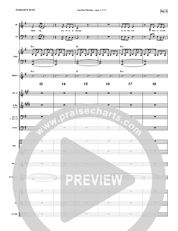 Love On The Line Conductor's Score (Hillsong Worship)