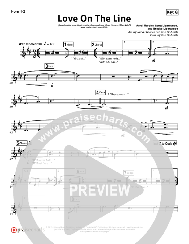 Love On The Line French Horn 1/2 (Hillsong Worship)