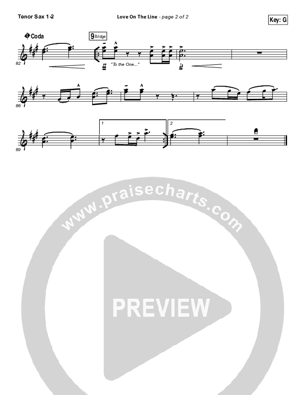 Love On The Line Tenor Sax 1/2 (Hillsong Worship)