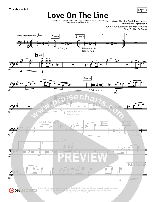 Love On The Line Trombone 1/2 (Hillsong Worship)