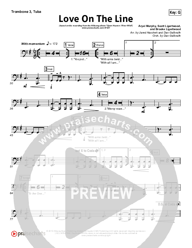 Love On The Line Trombone 3/Tuba (Hillsong Worship)