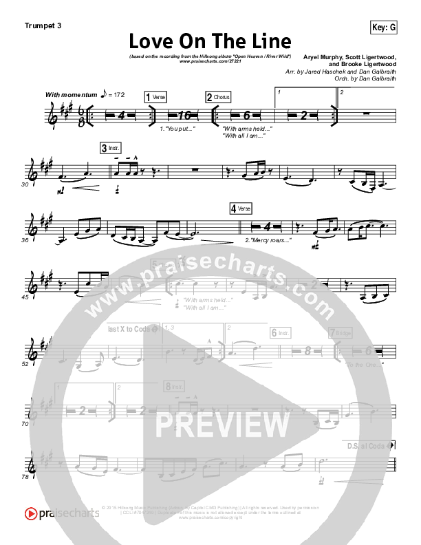 Love On The Line Trumpet 3 (Hillsong Worship)