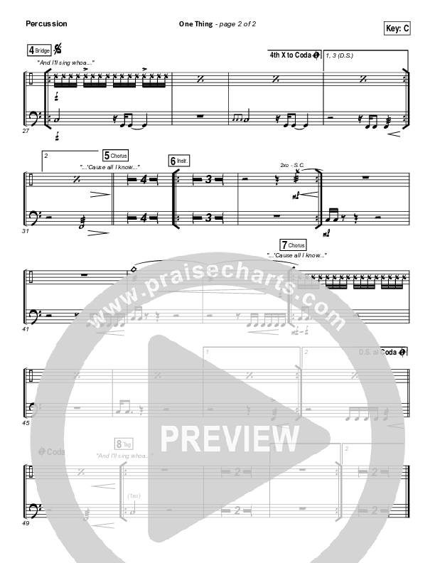 One Thing Percussion (Hillsong Worship)