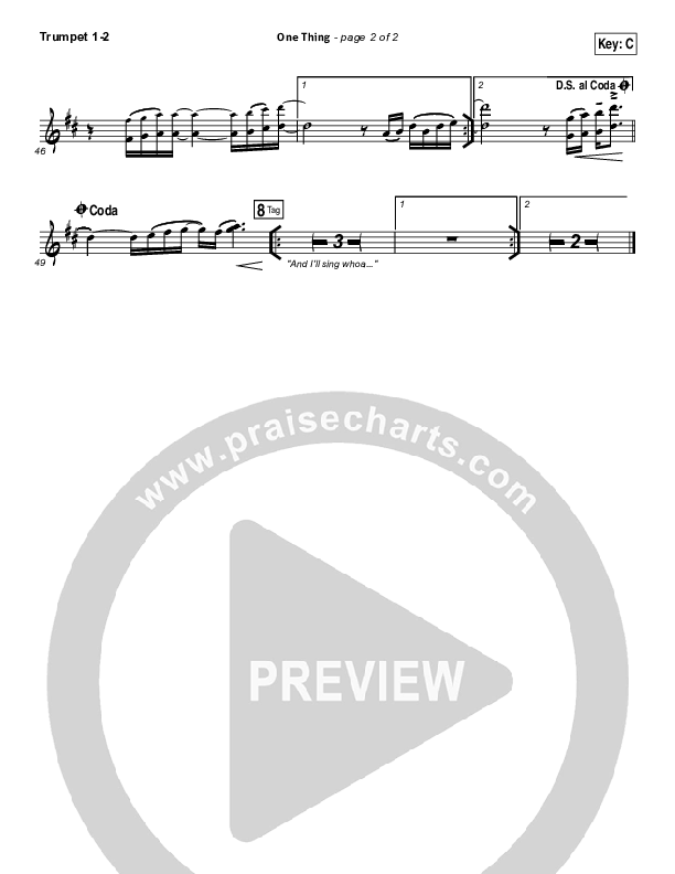 One Thing Trumpet 1,2 (Hillsong Worship)