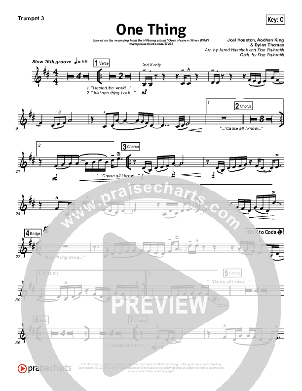 One Thing Trumpet 3 (Hillsong Worship)