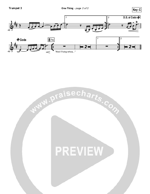 One Thing Trumpet 3 (Hillsong Worship)