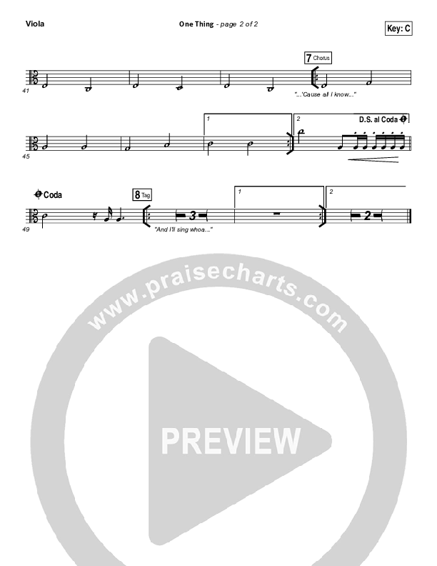 One Thing Viola (Hillsong Worship)