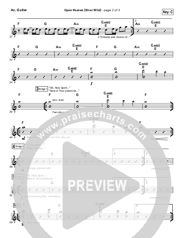 Open Heaven (River Wild) Acoustic Guitar (Hillsong Worship / Hannah Hobbs)