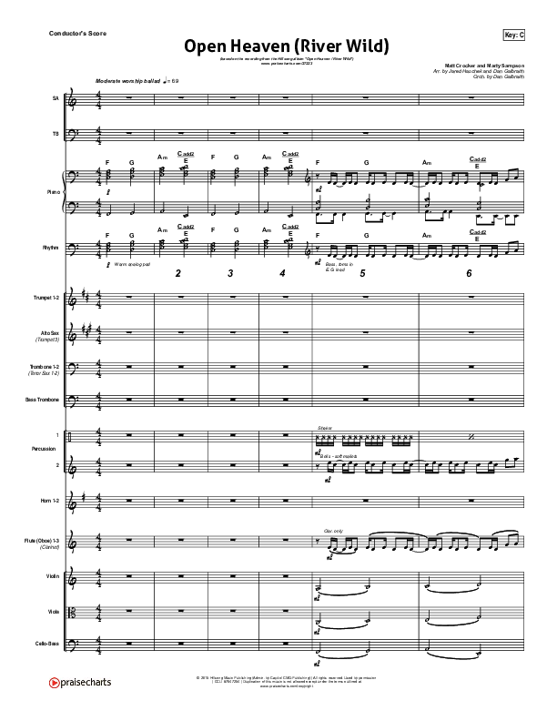 Open Heaven (River Wild) Conductor's Score (Hillsong Worship / Hannah Hobbs)