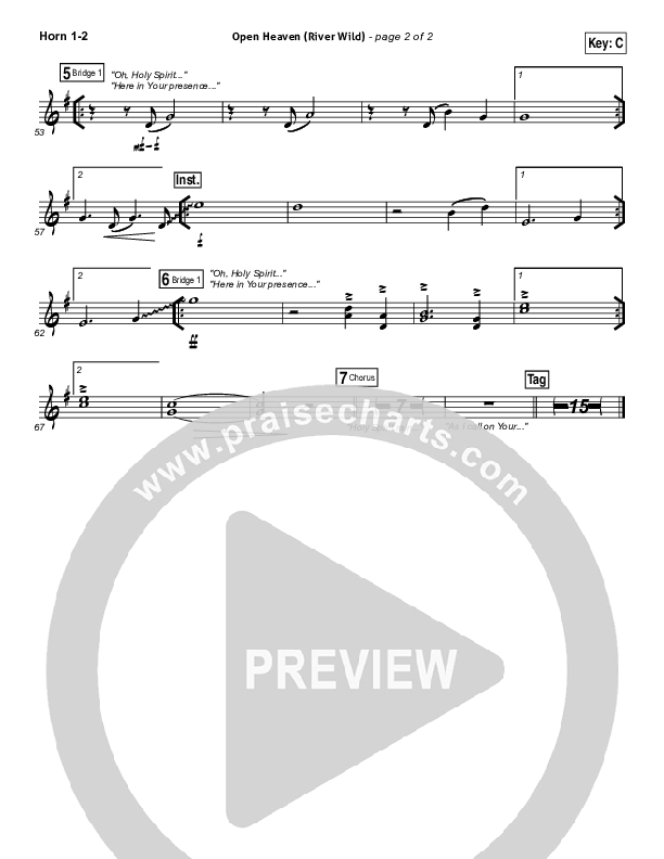 Open Heaven (River Wild) French Horn 1/2 (Hillsong Worship / Hannah Hobbs)