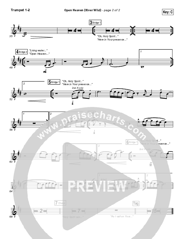 Open Heaven (River Wild) Trumpet 1,2 (Hillsong Worship / Hannah Hobbs)