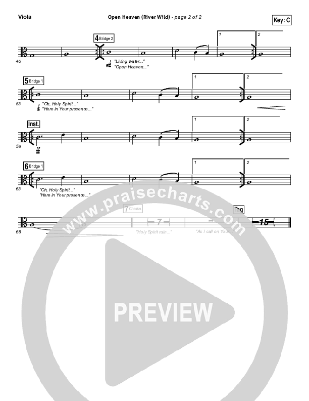 Open Heaven (River Wild) Viola (Hillsong Worship / Hannah Hobbs)