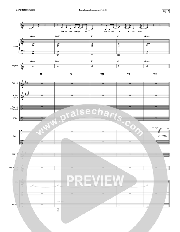 Transfiguration Conductor's Score (Hillsong Worship)