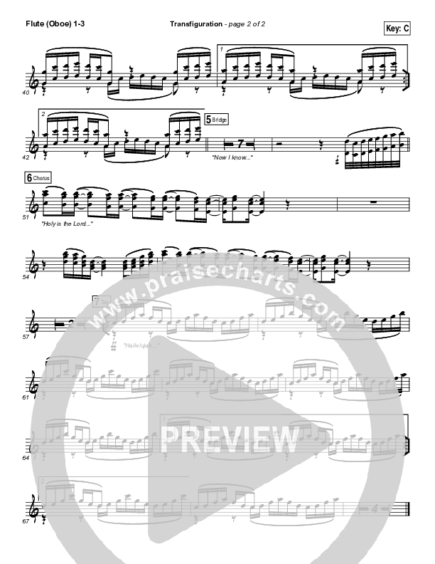 Transfiguration Flute/Oboe 1/2/3 (Hillsong Worship)