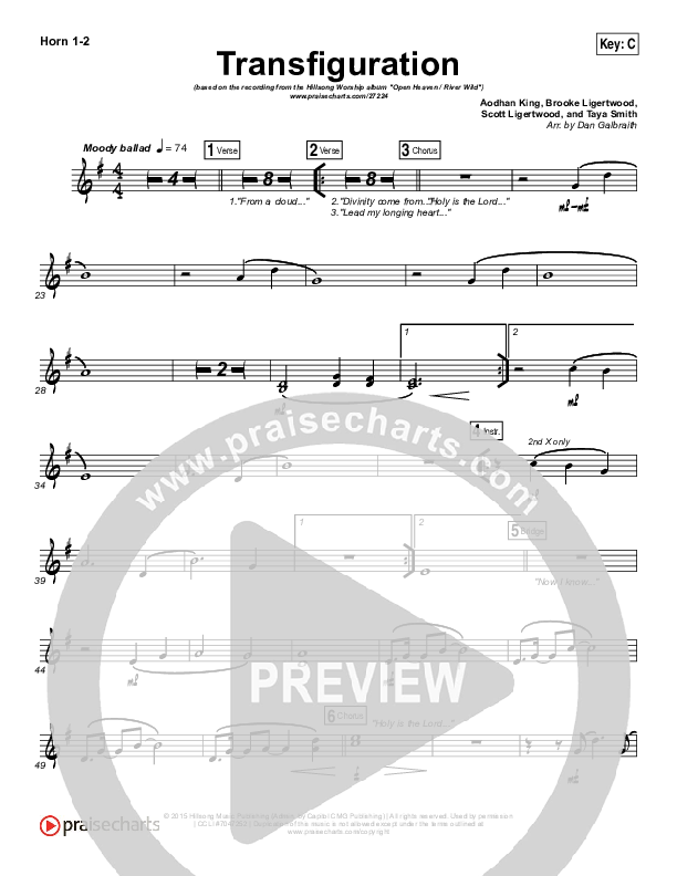 Transfiguration French Horn 1/2 (Hillsong Worship)