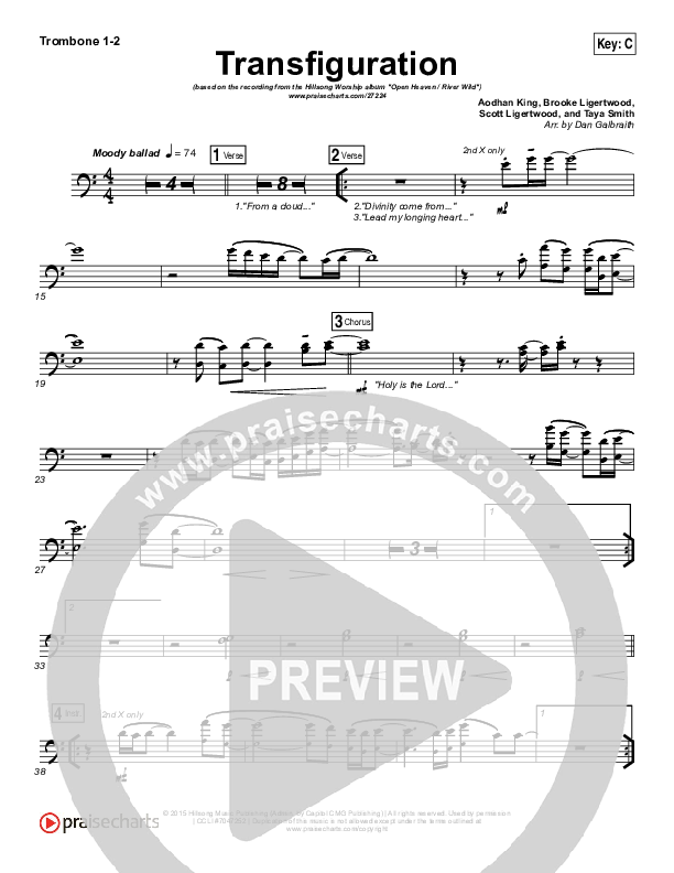 Transfiguration Trombone 1/2 (Hillsong Worship)
