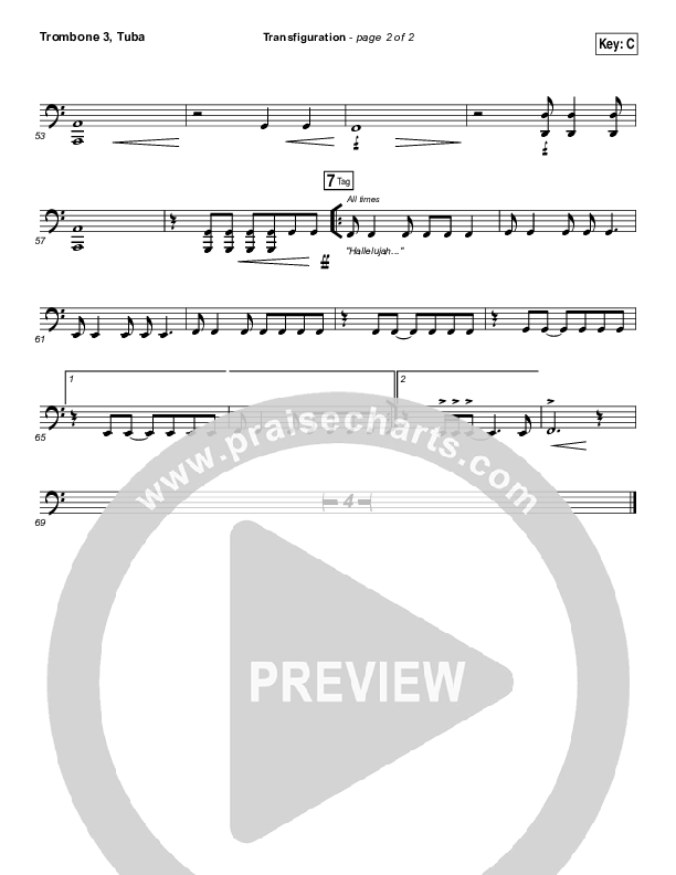 Transfiguration Trombone 3/Tuba (Hillsong Worship)