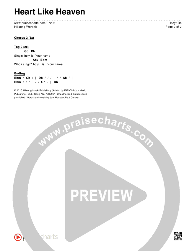 Heart Like Heaven Chords & Lyrics (Hillsong Worship)