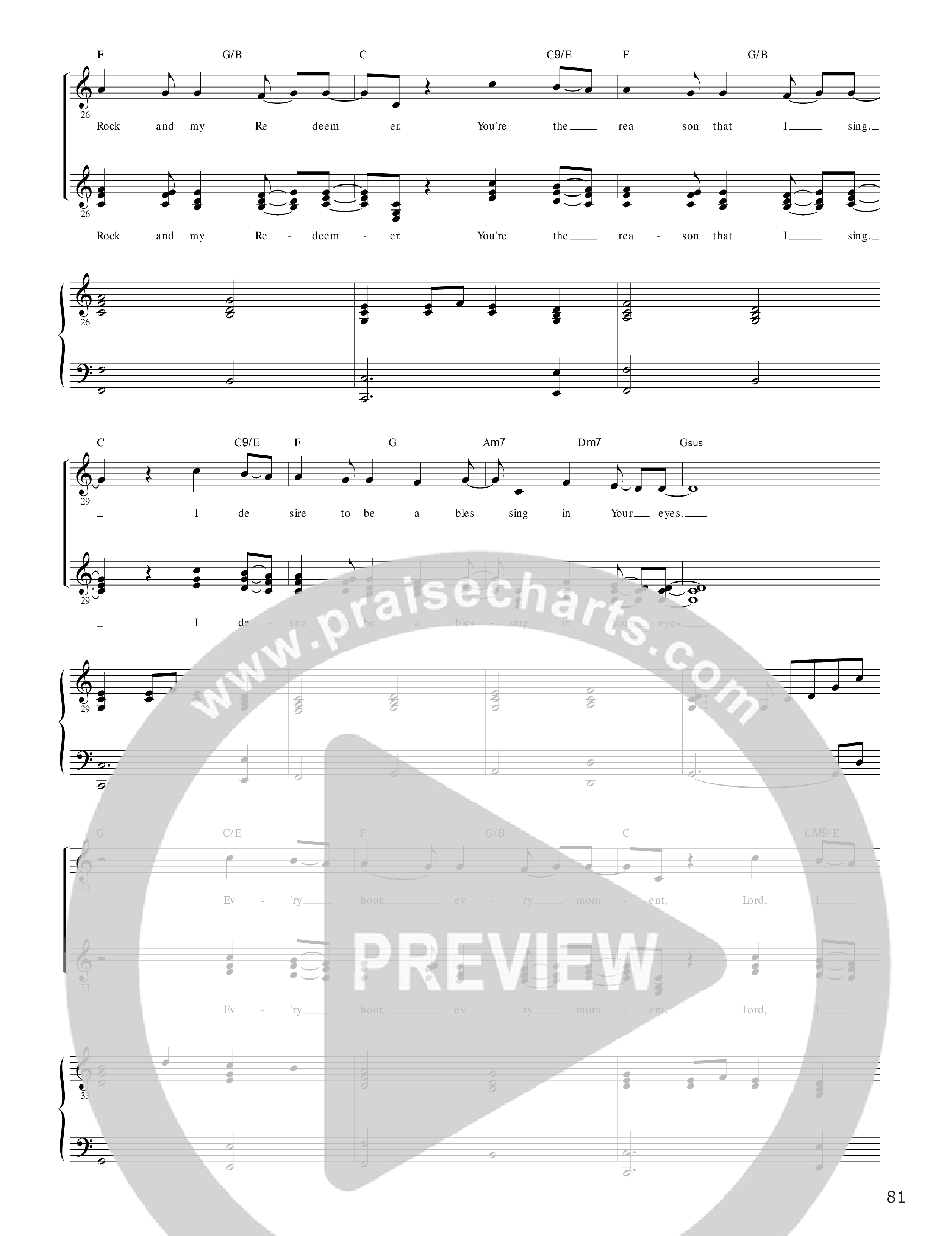 Jesus I Need You Piano/Vocal (SAT) (Hillsong Worship)