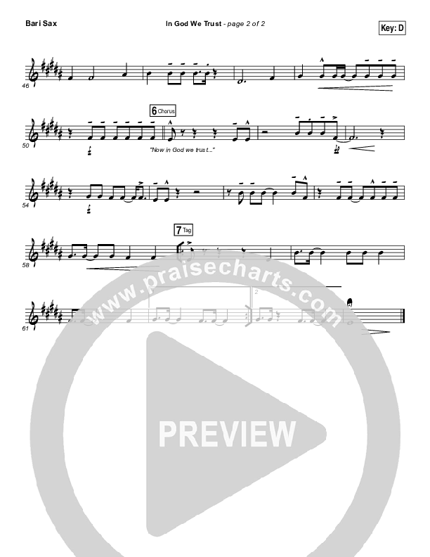 In God We Trust Bari Sax (Hillsong Worship)