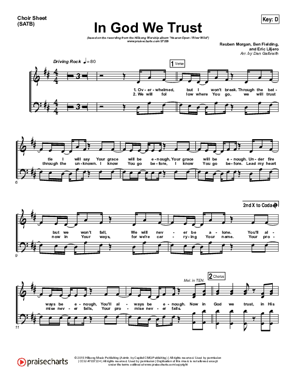 In God We Trust Choir Vocals (SATB) (Hillsong Worship)