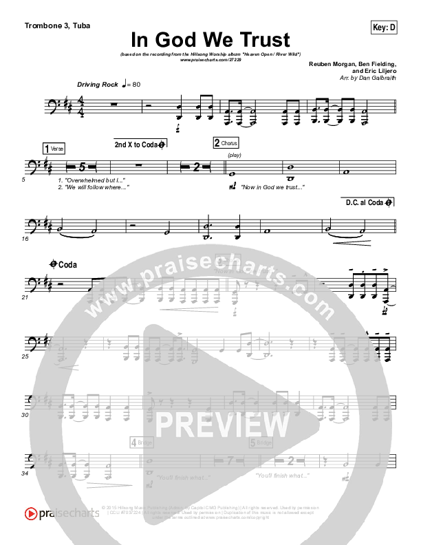 In God We Trust Trombone 3/Tuba (Hillsong Worship)