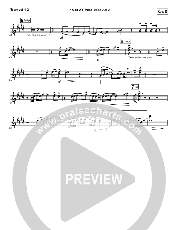 In God We Trust Trumpet 1,2 (Hillsong Worship)