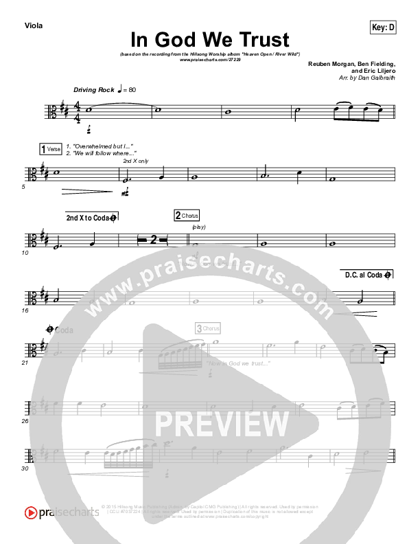 In God We Trust Viola (Hillsong Worship)