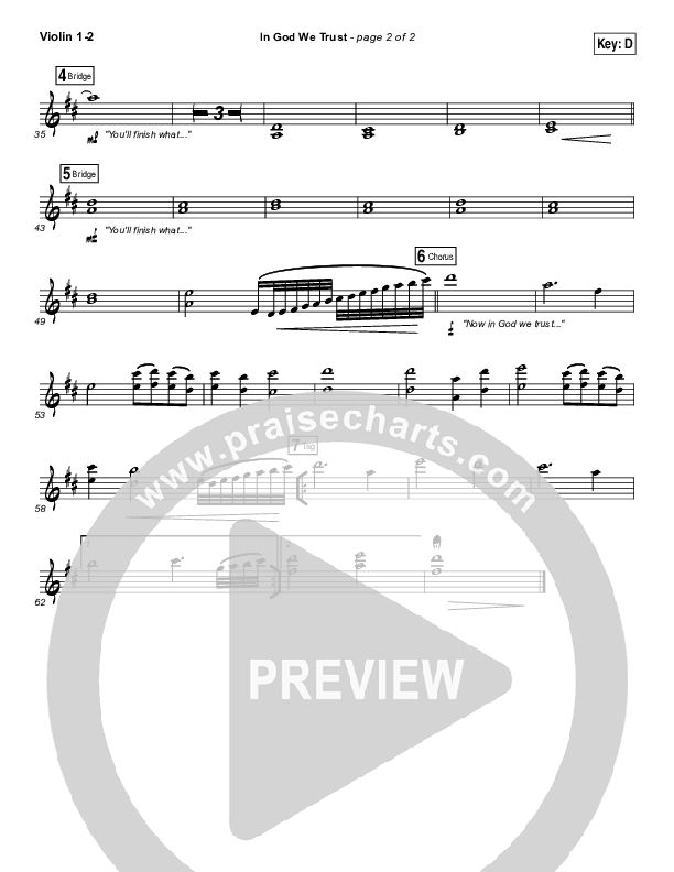 In God We Trust Violin 1/2 (Hillsong Worship)