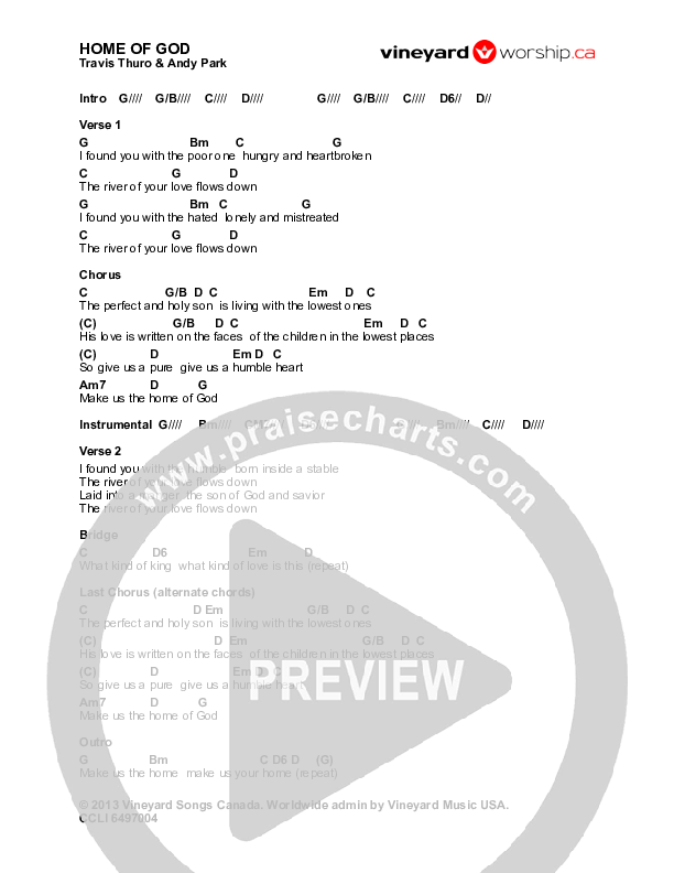 Home Of God Chords & Lyrics (Travis Thuro / Andy Park)