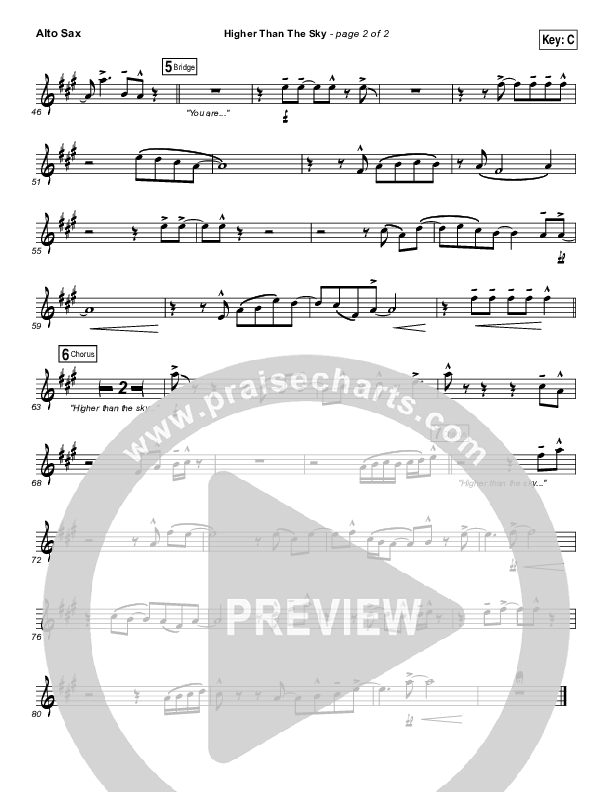 Higher Than The Sky Alto Sax (Gateway Worship / Matt Birkenfeld)