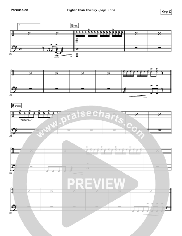 Higher Than The Sky Percussion (Gateway Worship / Matt Birkenfeld)