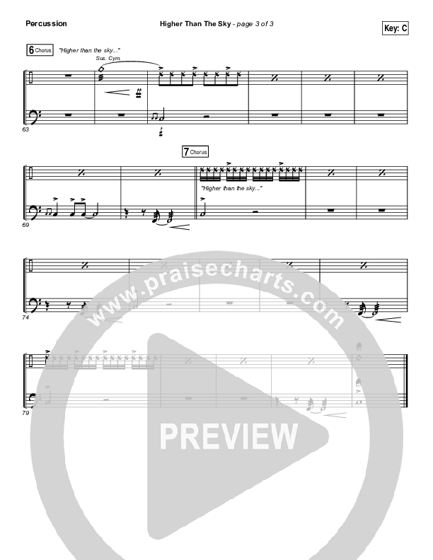 Higher Than The Sky Percussion (Gateway Worship / Matt Birkenfeld)